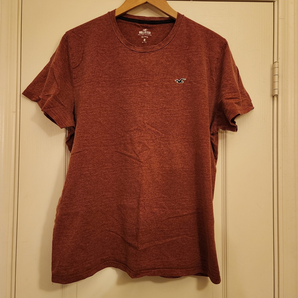 Hollister Men's Maroon Short Sleeve Tee